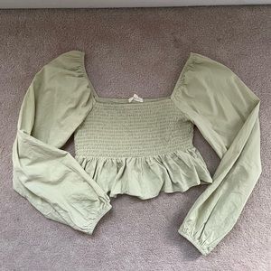 Puffy Long Sleeve Square Neck